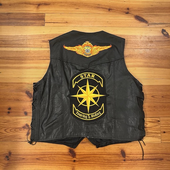 Vintage Leather Club Genuine Leather Moter Cycle Riding VestMens Size 50 - Picture 7 of 11